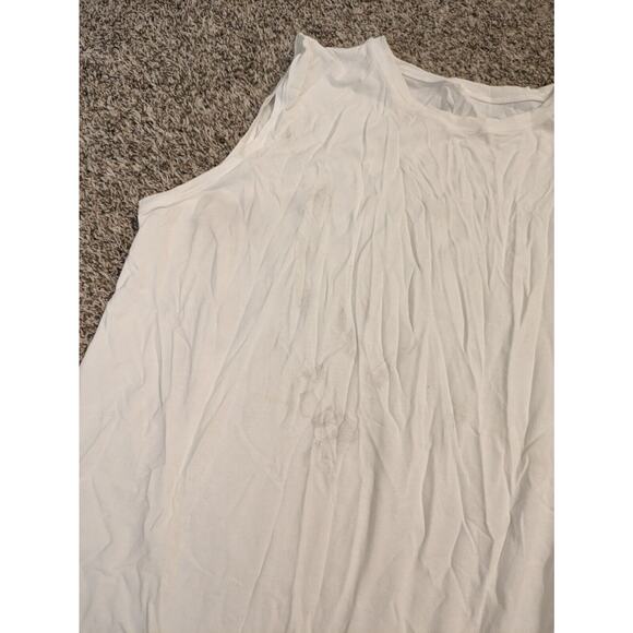 Lululemon Activewear Tank Top Shirt White Crew Neck Womens Size XL - Picture 4 of 6